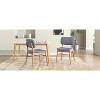 Grungis Polyester Armless Kitchen Chair Set of 2,Upholstered Dining Chairs with Rubberwood Legs for Dining Room,Kitchen - 2 of 4