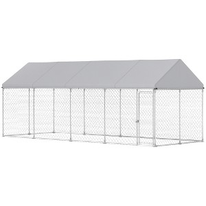 PawHut Outdoor Dog Kennel, Heavy Duty Large Dog Kennel Outside with Waterproof Roof, Secure Latch, Dog Run for Backyard, 19.7' x 7.5' x 7.9' - 1 of 4