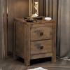 Costway Nightstand Bed Sofa Side End Coffee Table Wood 2 Storage Sliding Drawers Bedroom - 3 of 4