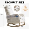 NicBex Accent Rocking Chair,Teddy Nursery Glider Rocker with Side Pocket,Comfy Armchair with Extendable Footrest for Living Room,Bedroom,Nursery - 3 of 4