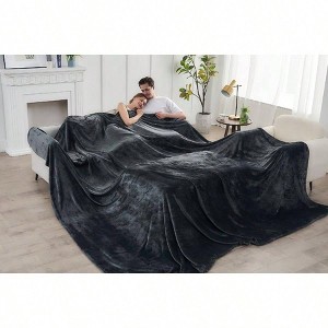 Oversized King Fleece Blanket 120x120 - Soft, Warm Family Blanket for Bed, Couch, Camping Travel - 1 of 4