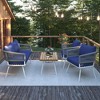 COWLOWN Beige 4-Piece Boho Rope Patio Furniture Set with Coffee Table, Outdoor Conversation Set with Deep Cushions for Balcony, Porch, or Garden - 2 of 4
