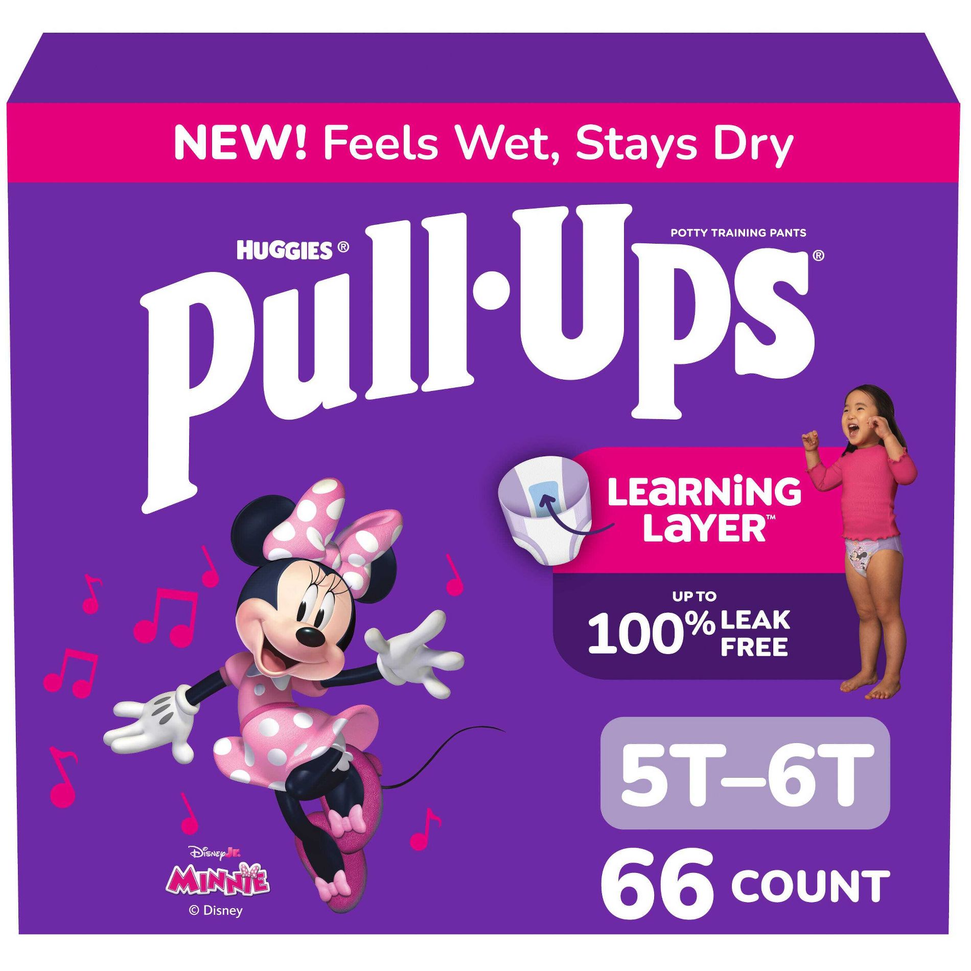 Pull-Ups Girls' Learning Designs Training Pants - Size 5T-6T - 66ct: No Fragrance Added, Easy-Open Sides