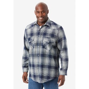 KingSize Men's Big & Tall Tall Western Snap Front Flannel Shirt - 1 of 4