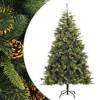 vidaXL Lifelike PE Artificial Christmas Tree with Metal Stand & Natural Cone Decorations - Hinged Construction for Easy Assembly, Reusable - 2 of 4