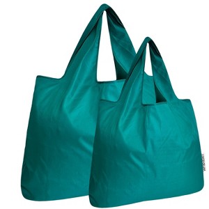 Wrapables Large & Small Foldable Tote Nylon Reusable Grocery Bags, Set of 2 - 1 of 4