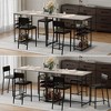 2-Person Counter Height Dining Set with Storage Shelves & Upholstered Chairs, Space-Saving Bistro Table for Kitchen Breakfast Nook Small Spaces - 4 of 4