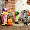 SKRAN Scary Halloween Decorations, Outdoor Life Size Stackable Halloween Clown, Sound Activated Scary Clown Indoor Party Props - 2 of 4