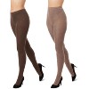 Memoi Women's 2 Pair Pack Rib/Solid Sweater Tights - 4 of 4