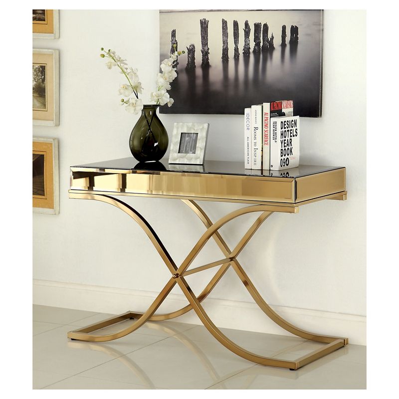 Sunkissed Modern Mirrored Sofa Table Brass - HOMES: Inside + Out, 3 of 6