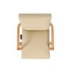 Dumont Modern Farmhouse High Back Executive Home Office Chair, Neutral Cream Beige Leather & Natural Wood - 4 of 4