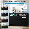 6 Drawer Dresser, Black LED Dresser with Charging Station, Anchors to Wall, 6-Color Adjustable Light Strip, Suitable for Bedroom, Living Room - 3 of 4