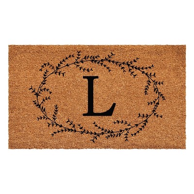 Calloway Mills Rustic Leaf Vine Monogrammed Doormat 30 In. x 48 In. (Letter L)