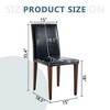 Set of 4 Dining Chair Dinner Chair Armless Chairs with Padded Seat, Black/Light Gray - Modernluxe - 3 of 4