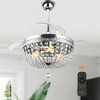 Bella Depot 42" Silver Modern Retractable Crystal Ceiling Fan - 3 of 4