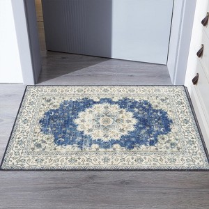 Nasitip Boho Farmhouse Washable Area Rug - Large Floral Vintage Non-Slip Carpet for Living Room, Bedroom, Office - 1 of 4
