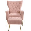 Lyngins Velvet Accent Chairs with Ottoman,Upholstered Arm Chairs for Living Room,Bedroom - 4 of 4