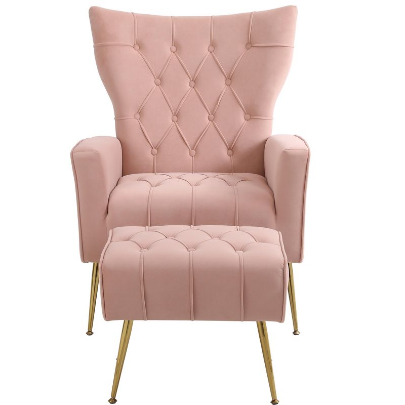 Modern Upholstered Accent Chair, Comfy Armchair with Ottoman-ModernLuxe, 5 of 14