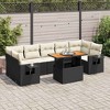 vidaXL Patio Sofa Set with Cushions Modular Sofas and Table 8 Piece Poly Rattan - Black and Cream with Storage - 2 of 4