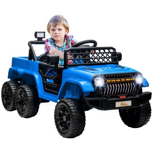 Qaba 12V 4x4 Kids Electric Car, 2WD/4WD Switchable Kids Ride on Car with Parent Remote Control, Spring Suspension System, Back Trailer - 1 of 4