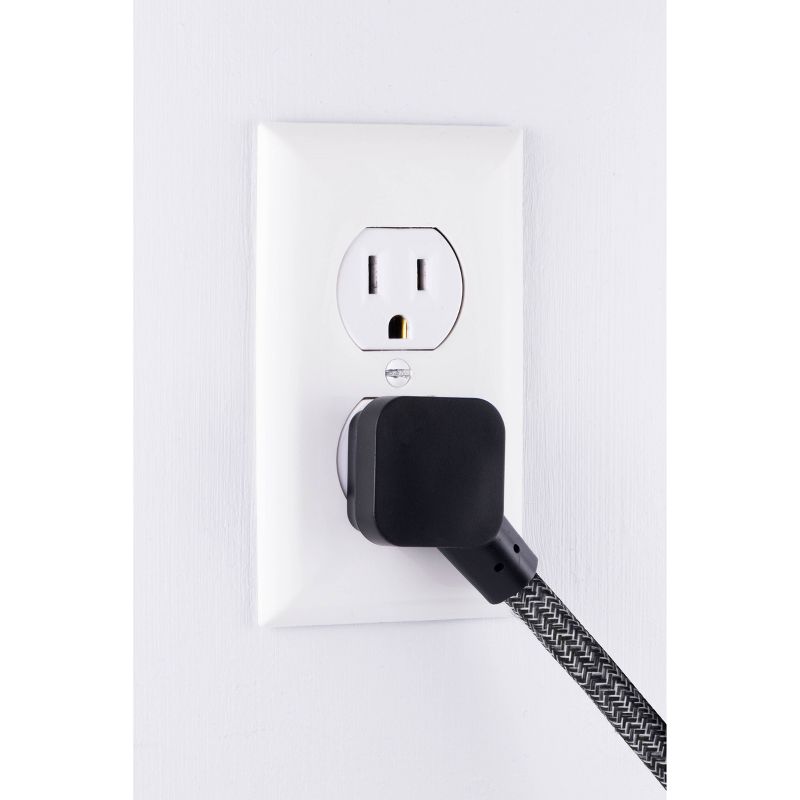 Cordinate 2&#39; 3 Outlet Grounded Extension Cord Dark Gray, 4 of 7