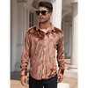 Men's Christmas Rose Print Long Sleeve Button Down Shirt Dress Wedding Party Shirt - 2 of 4