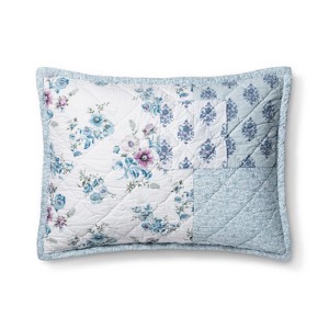 Blue Dascha Patchwork Pillow Sham (Standard) - Simply Shabby Chic , Size: Standard Sham