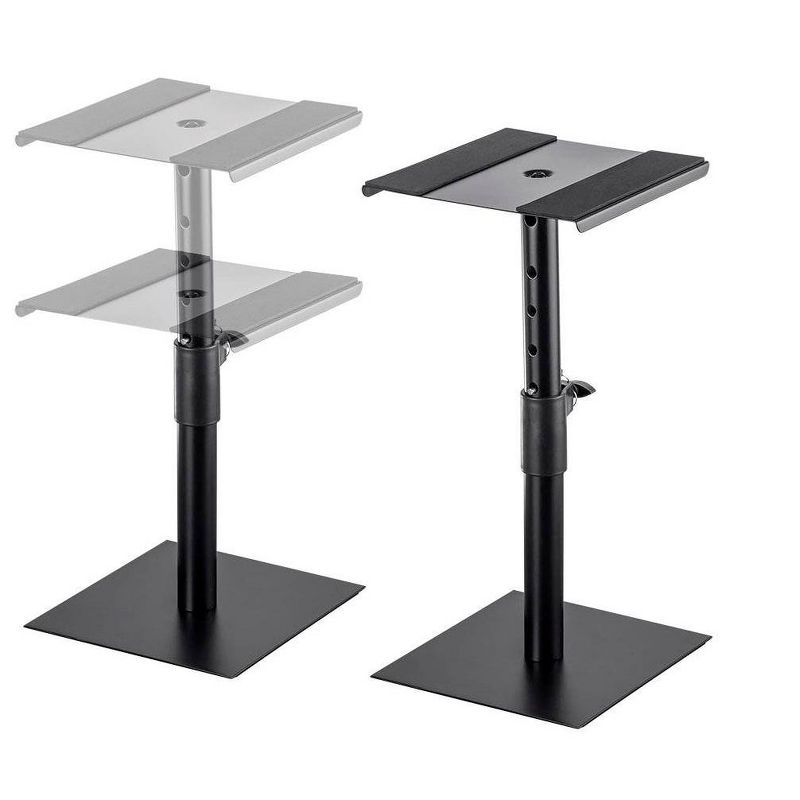 Monoprice Desktop Studio Monitor Stands (pair) Heavy Duty Steel, Adjustable Height, Support Up to 22 lbs, Includes Antislip Pads - Stage Right Series, 1 of 7