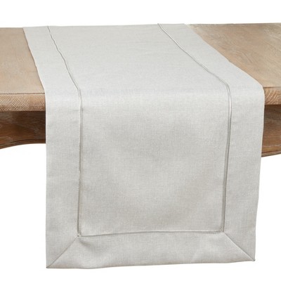 Saro Lifestyle Shimmering Table Runner with Piping Detail