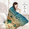 Tropical Baby Sea Turtle Flannel Fleece Blanket 3D Ocean Waves Flannel Soft Plush Throw Blanket Cozy Blankets for Bed Chair Car Sofa Couch Bedroom - 2 of 4