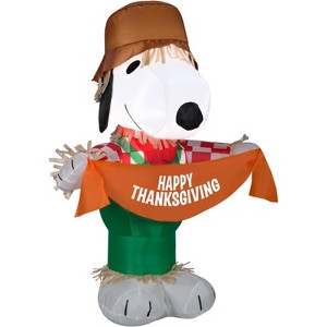 Peanuts Airblown Inflatable Snoopy as Scarecrow Peanuts , 3.5 ft Tall, Multicolored - 1 of 4