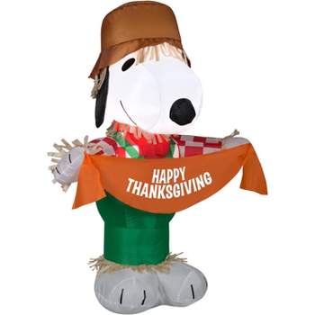 Peanuts Airblown Inflatable Snoopy as Scarecrow Peanuts , 3.5 ft Tall, Multicolored