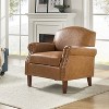 Gianluigi Transitional Vegan Leather Armchair with Nailhead Trim and Solid Wood Legs for Bedroom and Living Room| ART OF LIVING DESIGNS - 3 of 4