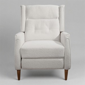 Art Leon Mid-century Recliner, Faux Leather Lounge Chair with Wood Chair Legs - 1 of 4