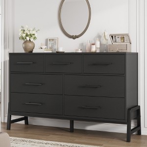 Garvee 7 Dresser for Bedroom, Freestanding 52" Wide Drawer Dresser with Storage, Wooden Closet Storage Chest for Living Room, Bedroom - 1 of 4
