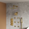 YAWWALK Thermostatic Triple Handles 8-Spray Dual Shower Head Shower Faucet with 6-Jets - 3 of 4