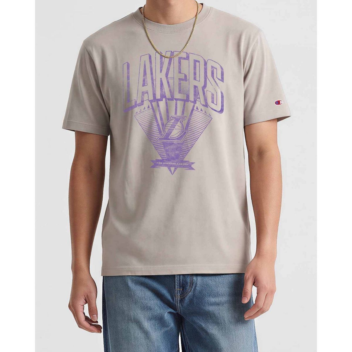 NBA Los Angeles Lakers Men's Sand Crew Neck Cotton T-Shirt