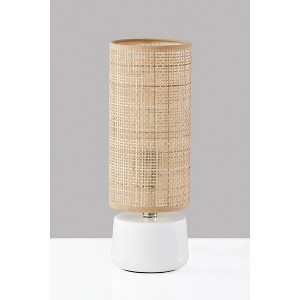 Sheffield Table Lantern White - Adesso: Rattan Shade, Nautical Design, ETL Listed, No Assembly Required - 1 of 4