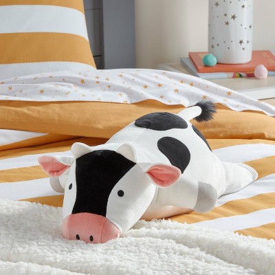 Детские мягкие игрушки Pillowfort Cow Weighted Plush Kids' Throw Pillow Black/White — фото 2