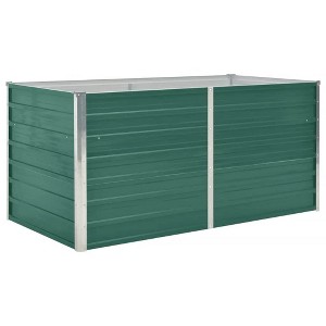 vidaXL Raised Garden Bed, Raised Flower Bed, Galvanized Steel Planter, Outdoor Planter for Patio Backyard Garden Vegetables Herbs, Green - 1 of 4