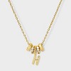 14K Gold Dipped Cubic Zirconia Rondelle Initial Necklace - A New Day™ Gold - 2 of 4