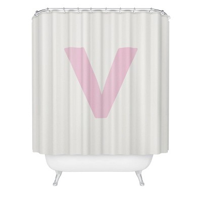 Deny Designs April Lane Art Block Monogram Shower Curtain