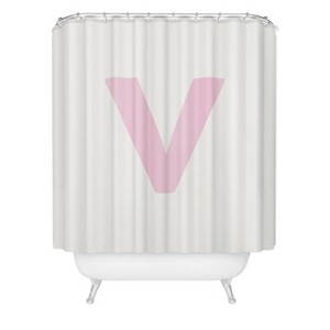 Deny Designs April Lane Art Block Monogram Shower Curtain - 1 of 3