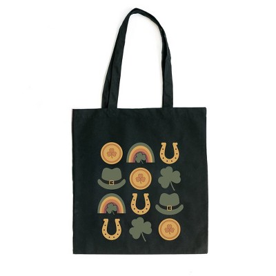 City Creek Prints St. Patrick's Day Chart Canvas Tote Bag - 15x16 - Black