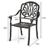 ADILE Cast Aluminum Patio Dining Chairs, Set of 2, Bronze - 3 of 3