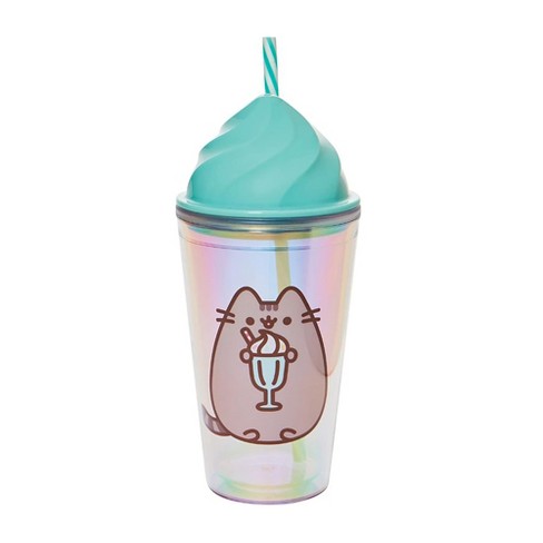 absorberende regering Rationel Enesco Pusheen Whipped Sweet Plastic Tumbler With Straw : Target