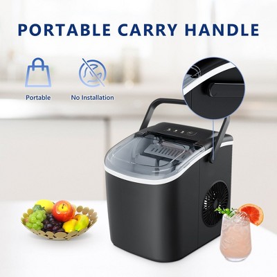 Simzlife Compact Black Countertop Bullet Ice Maker with Auto-Cleaning Function