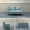 Velvet Loveseat Mid-Century Modern Sofa Tufted Couch with Wooden Legs for Living Room - 4 of 4