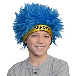 Ninja Gamer Wig - Tyler Blevins Blue Hair Hat - Video Gaming Accessory for Kids & Adults - Adjustable One Size Fits Most - 1 of 2