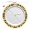 Smarty Had A Party White w/ Black and Gold Royal Rim Plastic Dinnerware Set - 120 Sets - 3 of 4